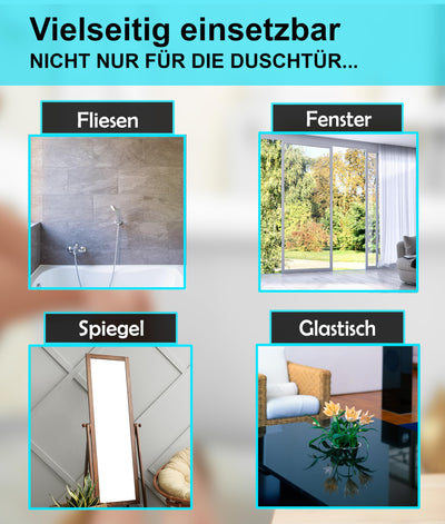 BLUMBACH® Duschabzieher schwarz, Abzieher Dusche mit Halterung 28 cm breit, Fensterabzieher Silikon mit Edelstahl Kern, Dusch Abzieher Wischer, Duschwand Abzieher, Flitsche Dusche, Glasabzieher,