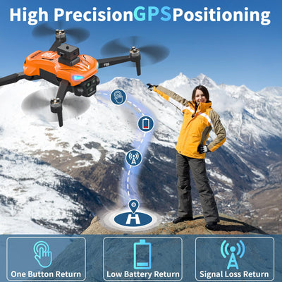 GPS Drohne mit 4K-Kamera, Automatischer Hindernisvermeidung, 90° verstellbarem Objektiv, Flugwegsteuerung, langer Flugzeit mit 4,5-Zoll-Fernbedienungsdisplay für Anfänger, Kinder und Erwachsene