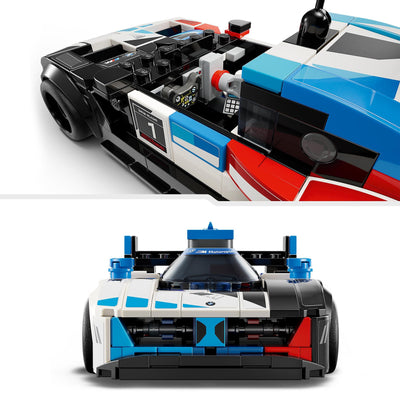 LEGO Speed Champions BMW M4 GT3 & BMW M Hybrid V8 Rennwagen Auto Spielzeug mit 2 baubaren Modellautos und 2 Rennfahrer-Minifiguren, Geschenk für Jungs, Mädchen ab 9 Jahren, Modellauto 76922