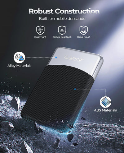 ORICO 1 TB Externe SSD mit 2 in 1 USB C Kabel, Externe Festplatte SSD USB 3.2 Gen 1 bis zu 460MB/s, Portable SSD für USB-C Smartphone, PC, Tablet, Labtop - M25PRO