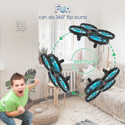 Loolinn | Drohne für Kinder Geschenk - Mini Drohne mit Antikollisionstechnologie, Sicher für Kinder, Leicht zu fliegen, Handgesteuerter Modus, Geprüftes C0-Zertifikat (Geschenk für Jungen und Mädchen)