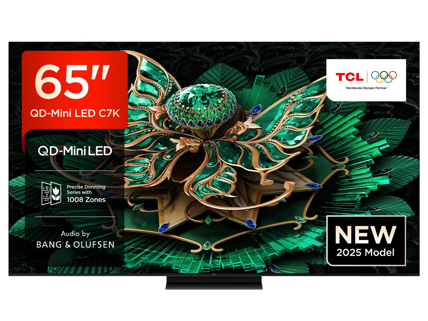 TCL 65C7K 65 Zoll QD-Mini LED Fernseher, 4K HDR Premium 2600, Smart Google TV mit 144Hz Motion Clarity Pro (Dolby Vision IQ & Atmos, CrystGlow HVA Panel, Audio von Bang & Olufsen, Game Master)