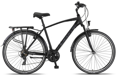 Licorne Bike Premium Trekking Bike in 28 Zoll - Fahrrad für Herren, Jungen, Damen und Herren - 21 Gang-Schaltung - Herren Citybike - Männerfahrrad - Life M-V-ATB - Schwarz/Grau