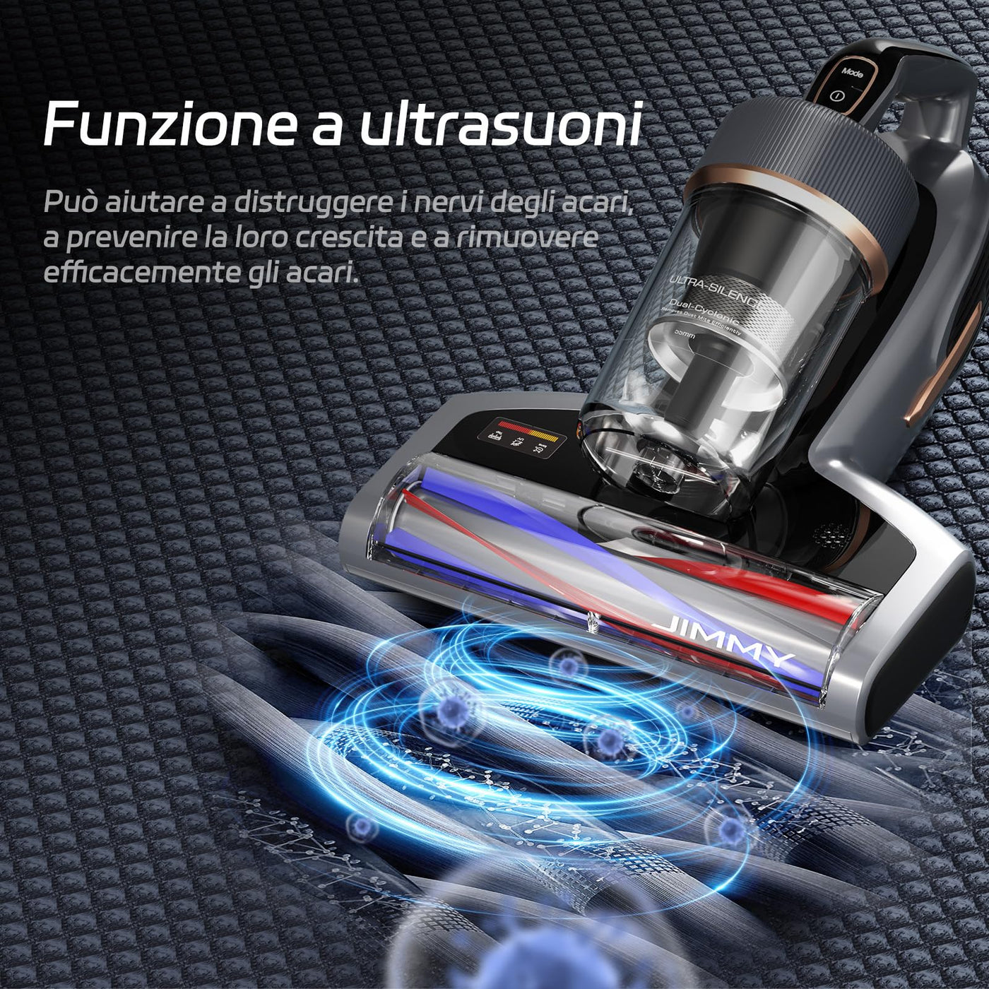 Jimmy BX7 Pro Max Milbensauger 700W, Matratzenreiniger Bettstaubsauger mit UV-C-Licht, 65 ℃ heißem Wind und Graphen-Heizung, Staubsensor, Negativ-Ionen-Funktion, LED-Bildschirm, für Matratzen Bett