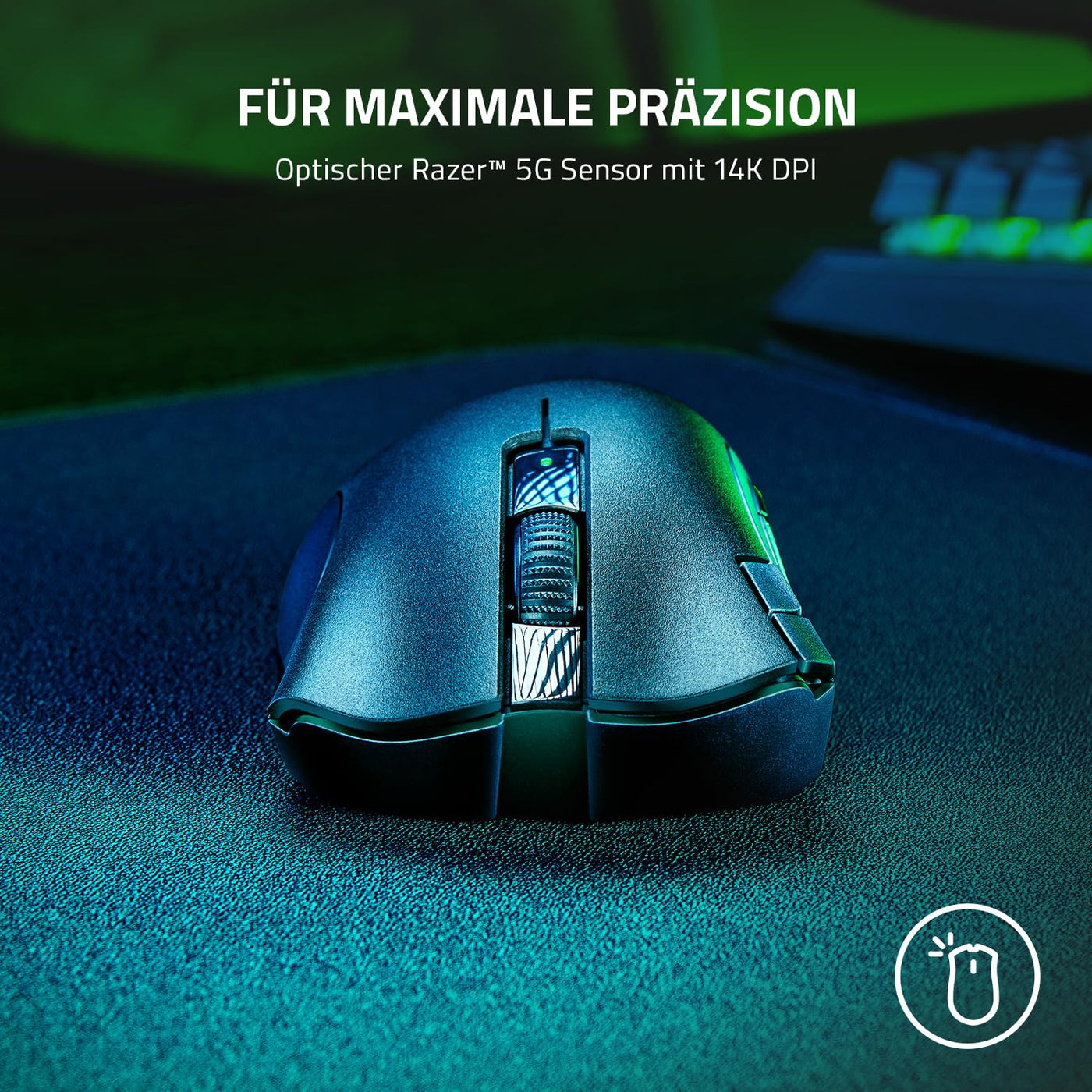 Razer DeathAdder V2 X Hyperspeed - Ergonomische Wireless Gaming Maus für PC/Mac (Mechanische Schalter, Hyperspeed Wireless Technologie, Optischer Sensor) Schwarz