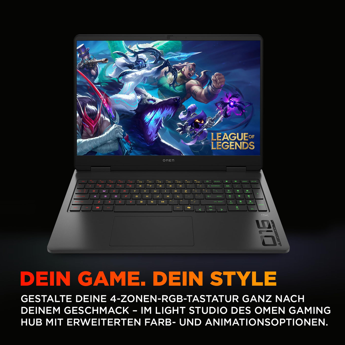 OMEN Gaming Laptop, 16" WUXGA Display 1920×1200, 16:10, 144Hz, AMD Ryzen 9 8940HX, NVIDIA GeForce RTX 5070, 32GB RAM, 1TB SSD, Win 11, 4-Zonen-RGB-QWERTZ Wi-Fi 6, Shadow Black, inkl. 3 Monate GamePass