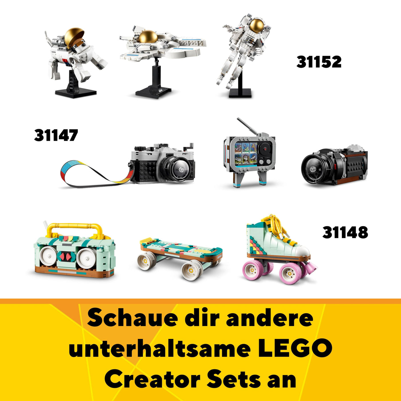 LEGO Creator 3in1 Gießkanne mit Blumen Set, Kinderzimmer-Deko, Baue eine Gießkanne mit Blumenstrauß, Gummistiefel oder 2 Spielzeug-Vögel, kreatives Geschenk für Mädchen und Jungen ab 8 Jahren 31149