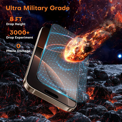 OMOTON für iPhone 16 Pro Max für Panzerglas, Full Screen Auto-Installation, kompatibel mit iPhone 16 Pro Max Kameraschutz, Präzise Ausrichtung, Bläschenfrei, 9H Härte Folie, 2+2 Stück