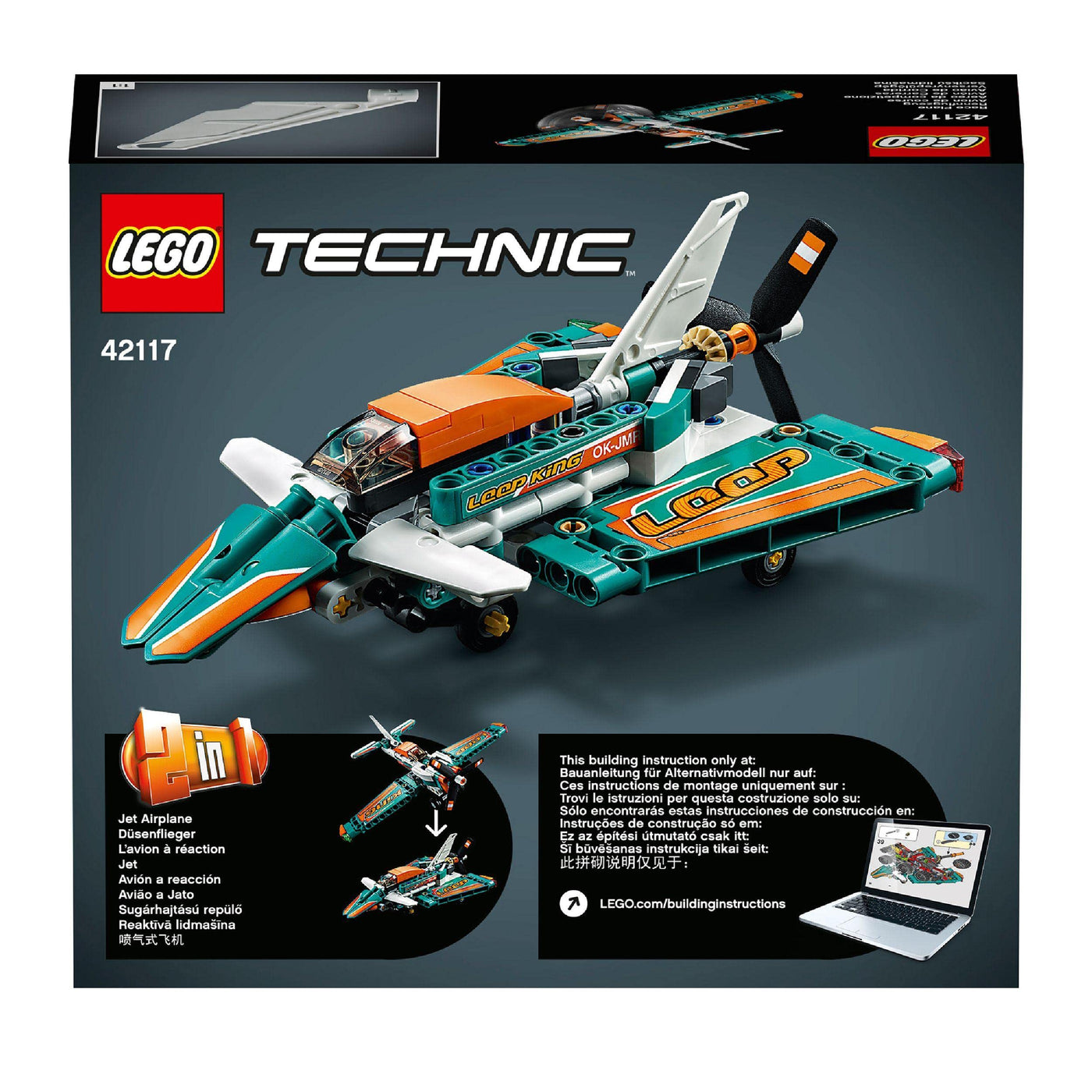 LEGO 42117 Technic Rennflugzeug & Jet-Flugzeug, 2-in-1 Spielzeug für Kinder ab 7, Geschenke zum Geburtstag oder zu Weihnachten für Jungen und Mädchen