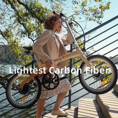 ADO E-Bike Air Carbon Elektrofahrrad, 2*Elektrofahrrad,ebike Damen/ebike Herren,Bike,klapprad Riemenantrieb 14,5Kg IPS LCD Display, GPS,ADO APP,250W (Weiß+Schwarz)