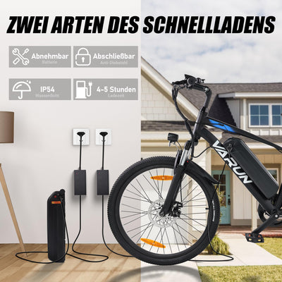 VARUN E Bike 24 Zoll, E-Mountainbike Herren Damen mit 250W Motor, 36V 7.8Ah Herausnehmbare Li-Ion Batterie, Aluminiumlegierung Elektrofahrrad, geeignet für Outdoor Kurztrips