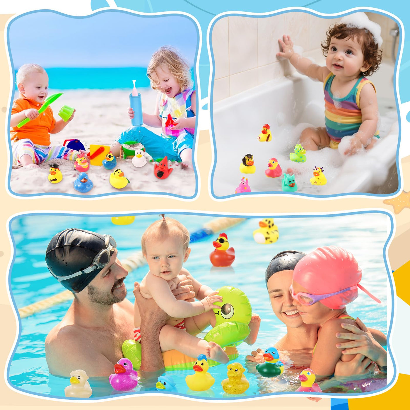 30 Stück Gummi Badeenten, Quietscheente Rubber Duck Badewannen Dekoration Gummi Enten Lustig für Schwimmbäder und Badewannen