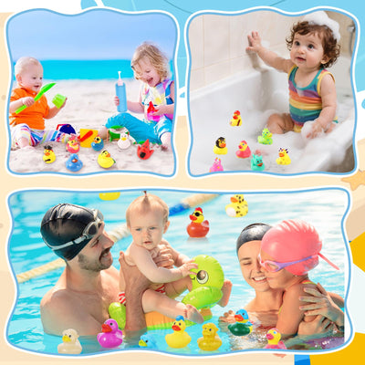 30 Stück Gummi Badeenten, Quietscheente Rubber Duck Badewannen Dekoration Gummi Enten Lustig für Schwimmbäder und Badewannen