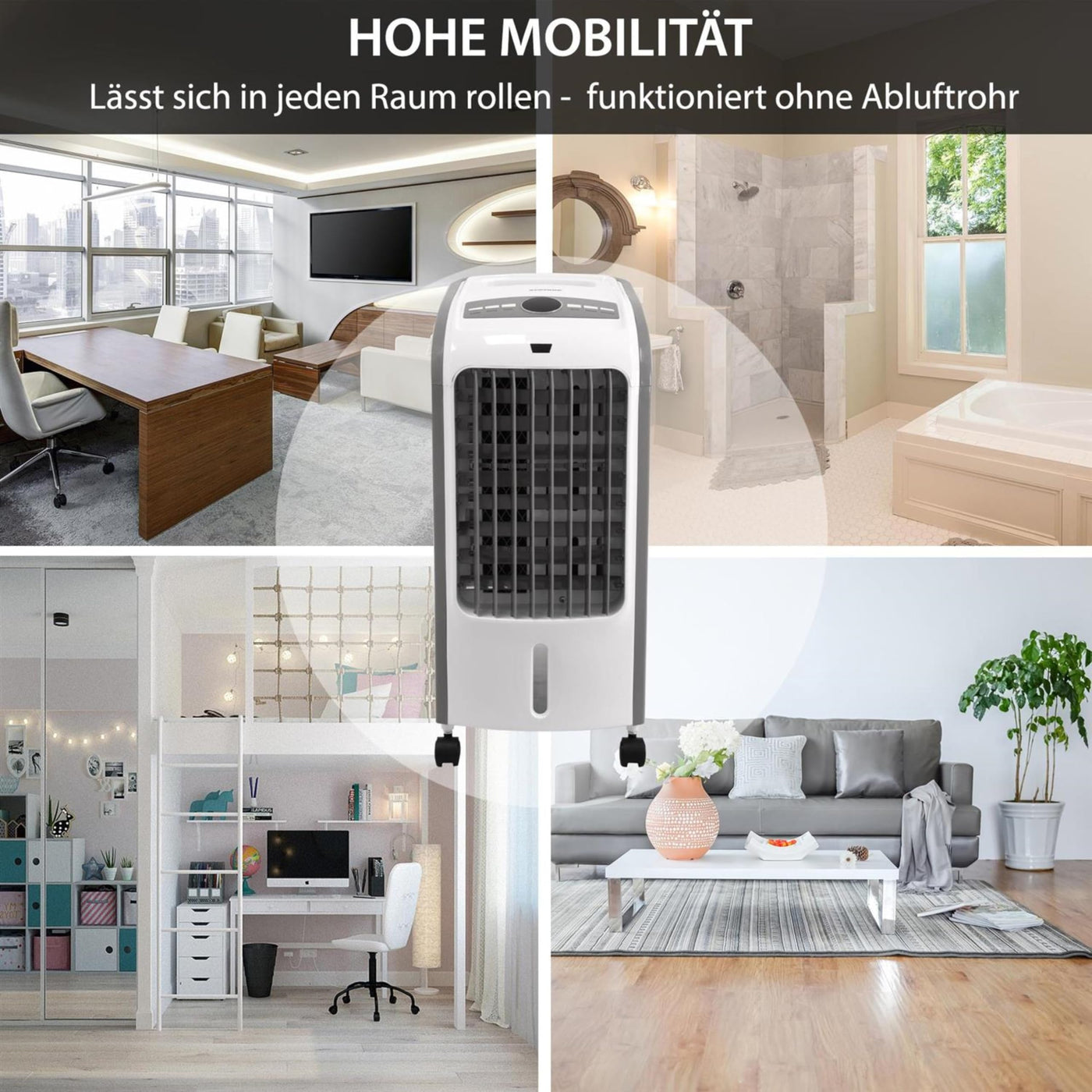 Syntrox Klimagerät Mobil Stormy | Luftkühler mit Wasser | Verdunstungskühler, Lufterfrischer, inklusive Fernbedienung und Timer, schnelle Kühlung