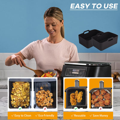 2Pcs Airfryer Zubehör für Ninja Foodi Max Dual Zone AF400EU AF300EU 9.5L, Silikonform Zubehör für Double Stack XL SL400EU Heißluftfritteuse, Airfryer Silikonform Silikoneinsatz Air Fryer Accessories