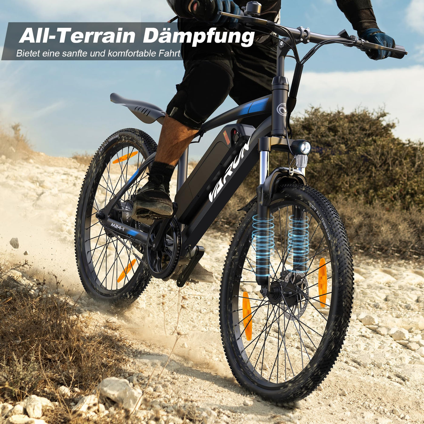 VARUN E Bike, 26"/24" E Bike Herren Damen mit 48V/36V Akku, 250W Motor, E-Mountainbike mit 21/1 Gang, 5 Modi, Aluminium Rahmen, Elektrofahrrad City Ebike mit EU-Konformes, Reichweite 50-80KM