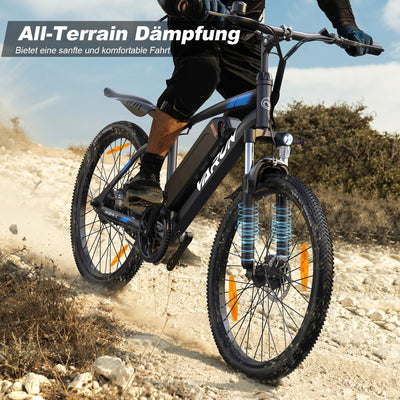 VARUN E Bike, 26"/24" E Bike Herren Damen mit 48V/36V Akku, 250W Motor, E-Mountainbike mit 21/1 Gang, 5 Modi, Aluminium Rahmen, Elektrofahrrad City Ebike mit EU-Konformes, Reichweite 50-80KM
