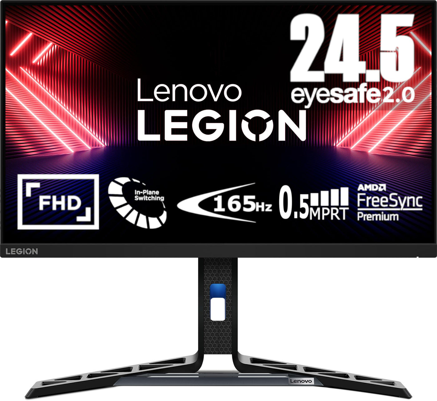 Lenovo Legion R25i-30 | 25 Zoll Full HD Gaming Monitor | 1920 x 1080 | 180Hz | 400 nits | 0,5ms Reaktionszeit | HDMI | DisplayPort | AMD FreeSync Premium | integr. Lautsprecher | schwarz