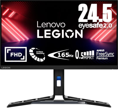 Lenovo Legion R25i-30 | 25 Zoll Full HD Gaming Monitor | 1920 x 1080 | 180Hz | 400 nits | 0,5ms Reaktionszeit | HDMI | DisplayPort | AMD FreeSync Premium | integr. Lautsprecher | schwarz