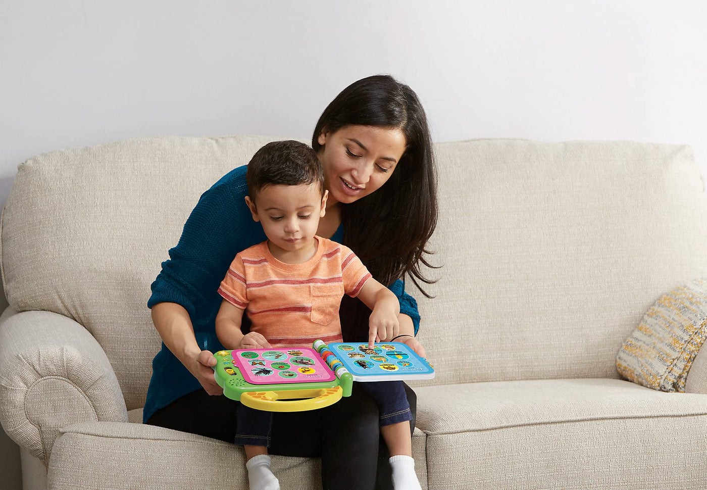 Vtech 80-609544 Baby Mein 100-Wörter-Buch Tiere, Interaktives Bildwörterbuch zum Lernen erster Wörter, Tierbuch mit 12 bilingualen Seiten in Deutsch-Englisch, Für Kinder von 2-5 Jahren