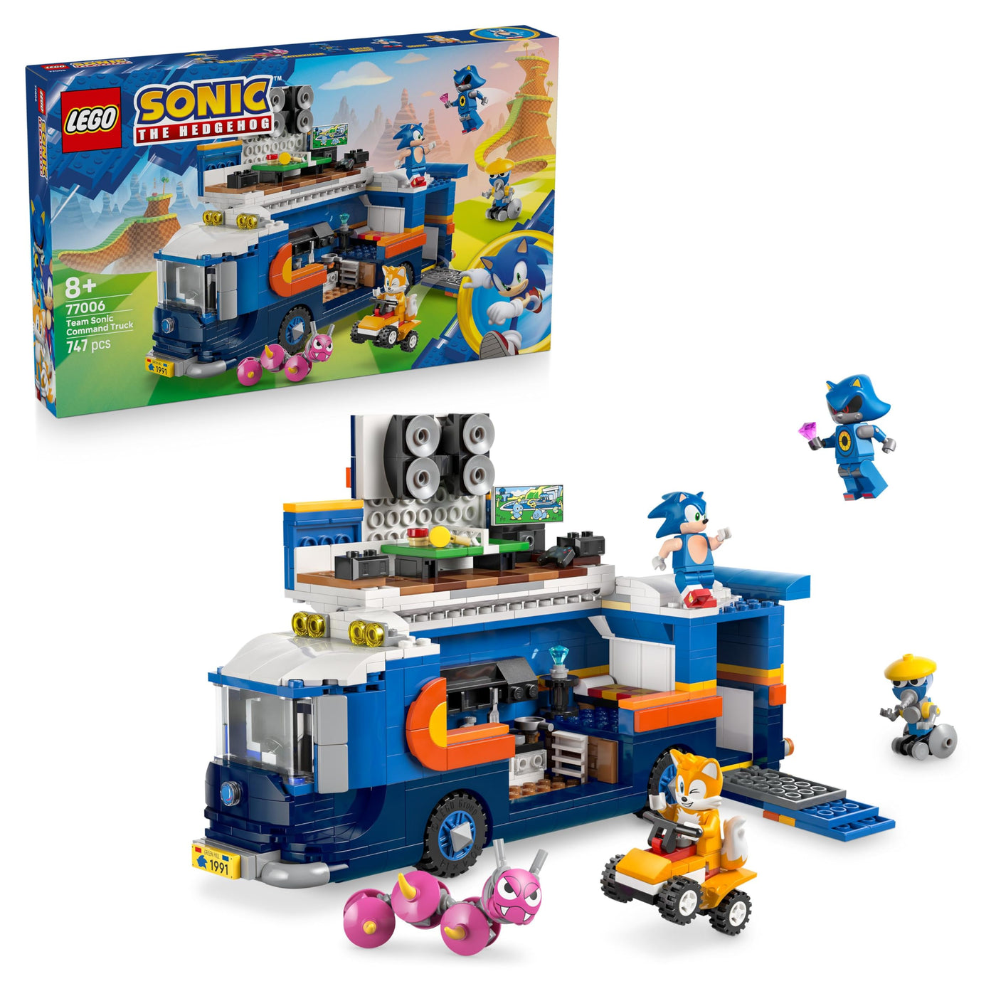 LEGO Sonic The Hedgehog Team Sonics Kommando-Truck - Interaktives Spielzeug mit ATV-Auto und 5 Minifiguren mit Tails - Kreatives Geschenk für Jungen, Mädchen und Gamer Fans ab 8 Jahren - 77006