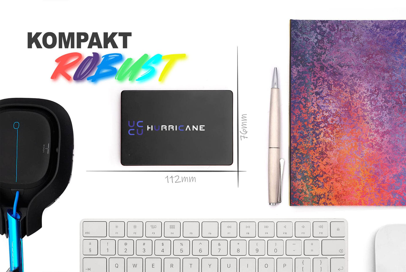 HURRICANE MD25C3 1TB Externe Festplatte 2,5" USB-C, tragbare Speicherplatte für Fotos TV Laptop PS4 PS5 Xbox kompatibel mit Windows Mac Linux - schwarz