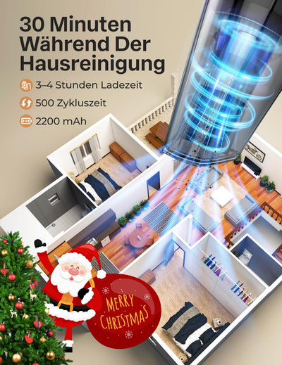 Portutif Handstaubsauger Akku, Starke Saugkraft, Tragbarer Handstaubsauger Kabellos, mit Waschbar HEPA-Filter, 25–30 Minuten Langer Laufzeit, Leicht, für Zuhause und Auto, Teppich, Treppen,Tierhaare