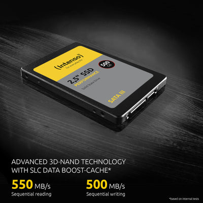 Intenso Interne 2,5" SSD SATA III Performance, 250 GB, 550 MB/Sekunden, Festkörper-Laufwerk Schwarz