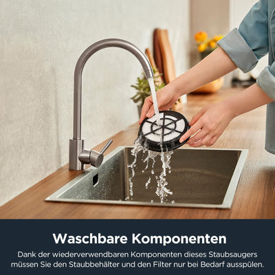 Eureka WhirlWind Staubsauger Beutellos, Leistungsstark, Kompakt und Leicht, für Hartböden und Teppich, HEPA-Filter, 8m Aktionsradius, 700W, 1,5L, Blau