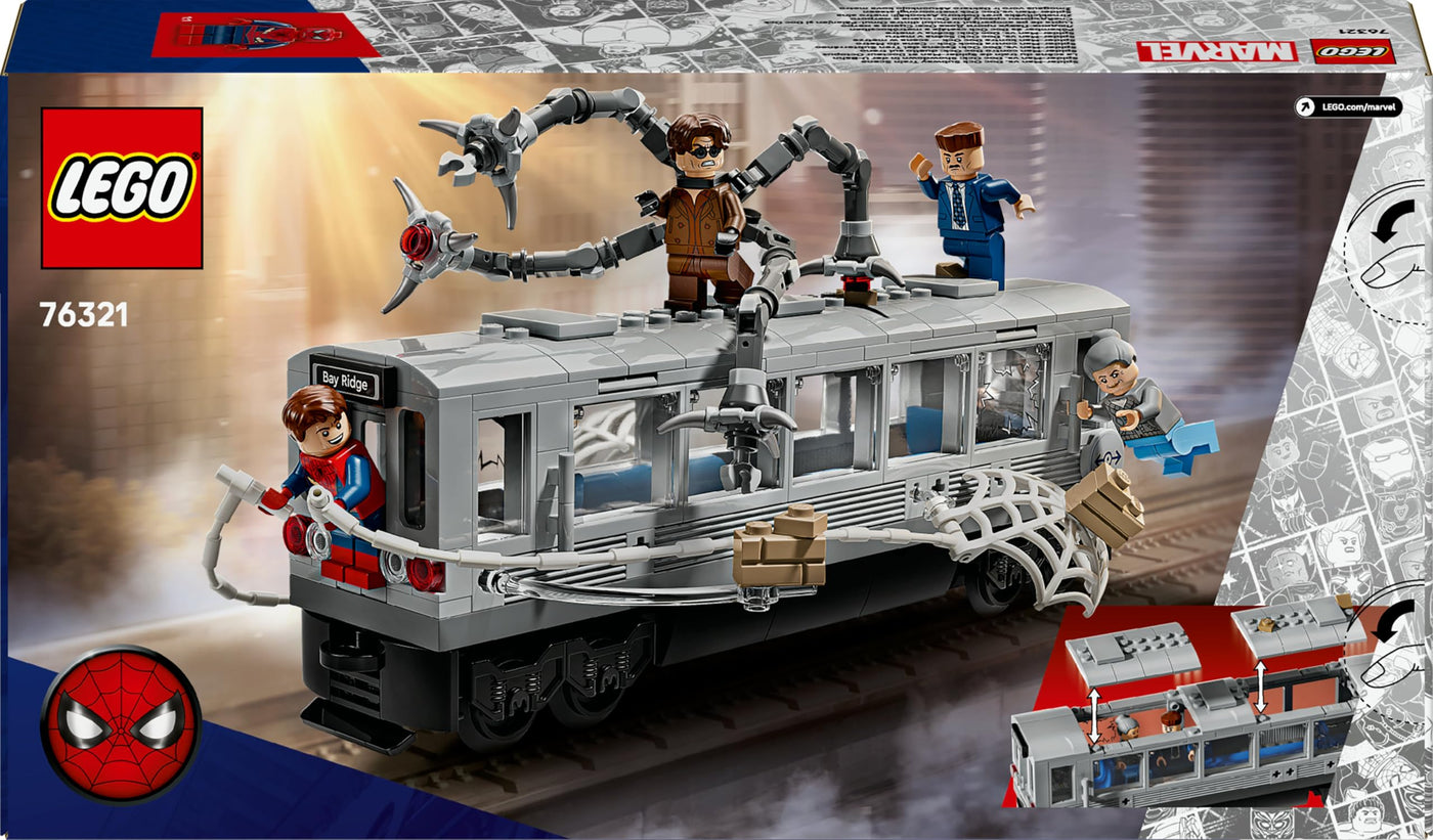 LEGO ǀ Marvel Spider-Man vs. Doc Ock: Showdown in der U-Bahn - Kreatives Spielzeug mit Superhelden Minifiguren - Spielzeug Zugmodell - Kinder Geschenk für Jungen und Mädchen ab 9 Jahren - 76321