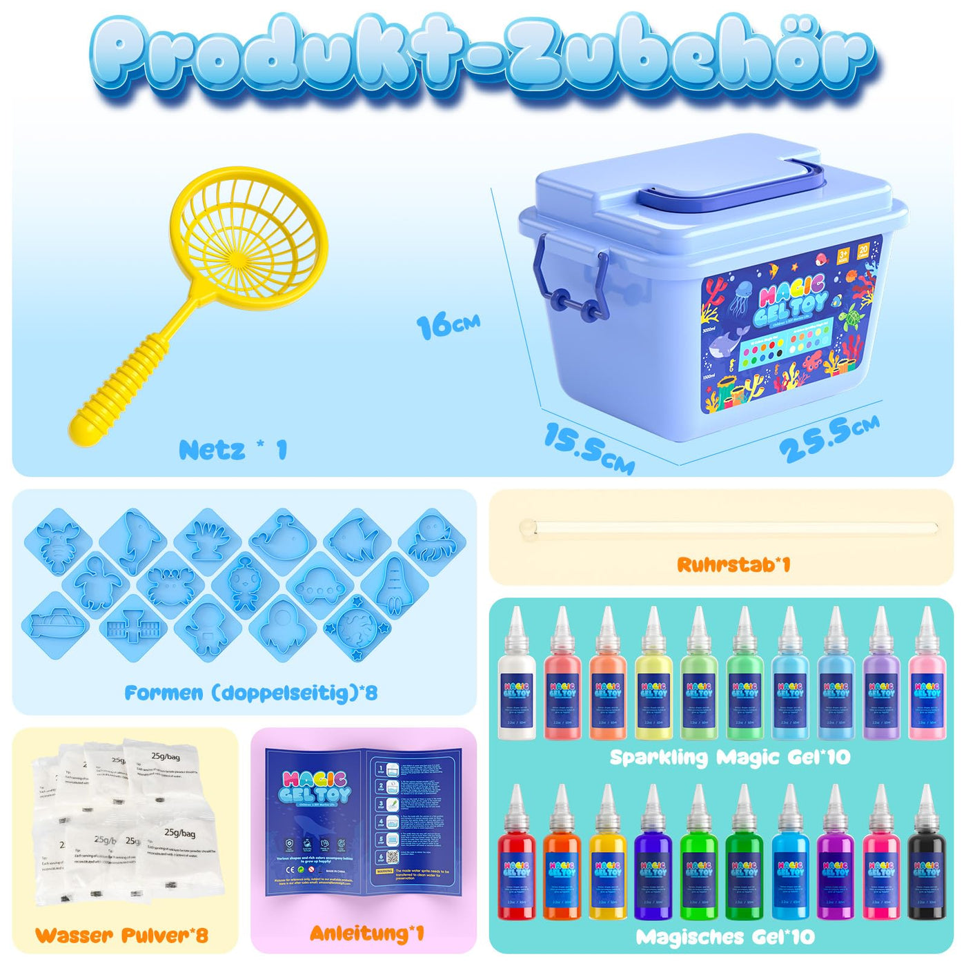 Hot Bee Aqua Gelz Set, DIY Kreatives Spielzeug Ab 4 5 6 7 Jahre Mädchen, 3D Aqua Fairy Creature Kinder Magic Water Elf Toy Kit, Squishy Selber Machen Set, Magisches Wassergel Geschenk Für Mädchen 4+