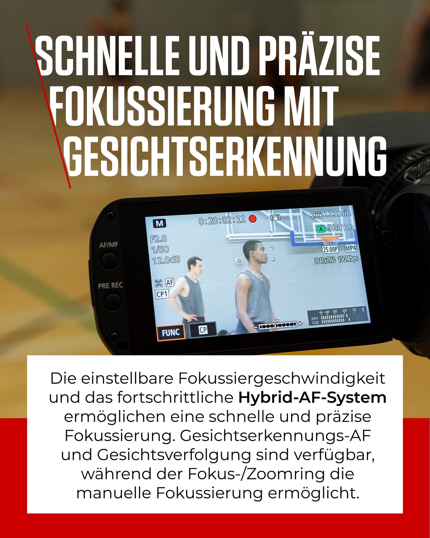 Canon XA60 Camcorder 4K Full HD (UHD Videokamera 20fach Zoom, 1/2,3-Zoll-Typ CMOS-Sensor, Autofokus, 5 Achsen Bildstabilisierung, HDMI Ausgang, 3,5-Zoll LC-Display, UVC Streaming) schwarz