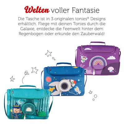 tonies HörSpiel-Transporter Unter dem Zaubermond, Transporttasche für Mind. 6 Hörfiguren und Toniebox, mit Lautsprecheröffnung, 28 x 13 x 19 cm