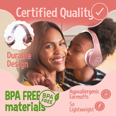 Kinder Kopfhörer, PowerLocus KinderKopfhörer Bluetooth mit 85dB Lautstärkebegrenzung, Faltbar mit Tragetasche, Kopfhörer Over Ear Kabellose und Kabel mit Mikrofon, Micro-SD-Modus für Handy, PC, Tablet