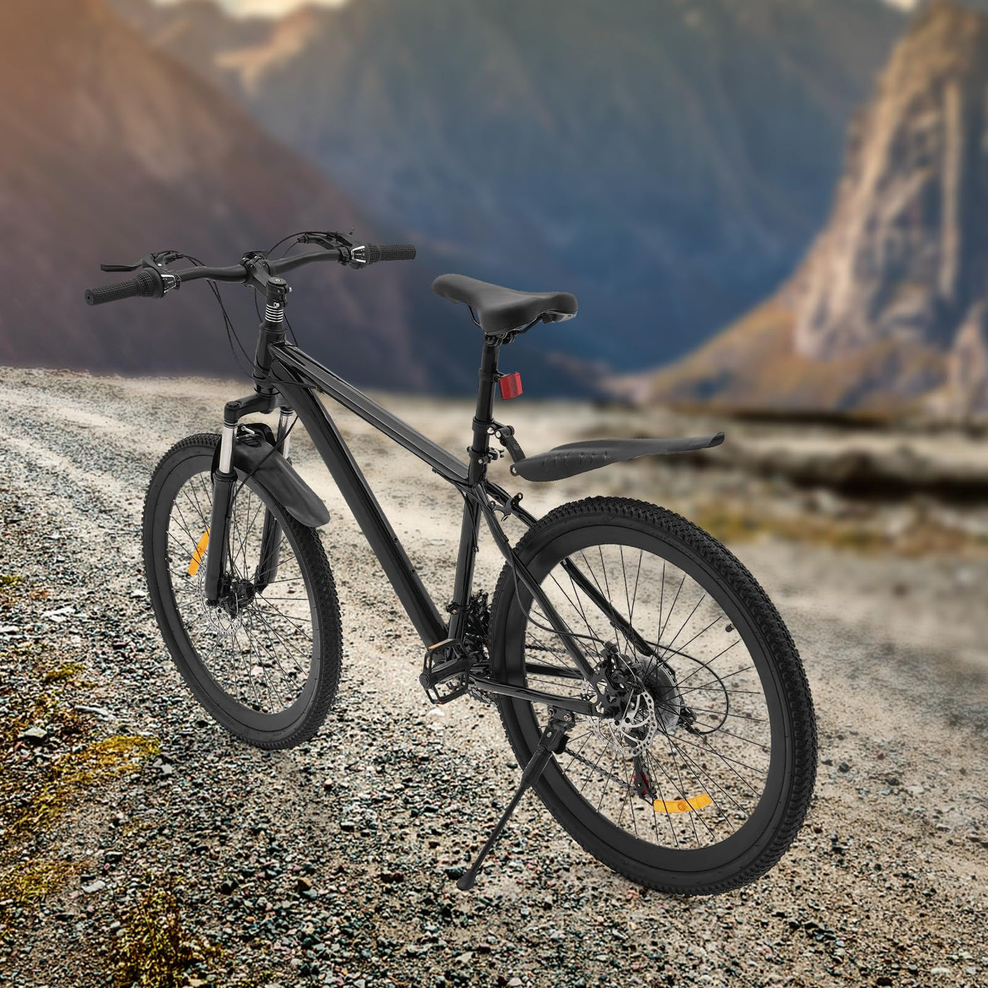 CLEADONG 26 Zoll Mountainbike 21gang Mountain Fahrrad Zusammenklappbar, Fahrrad Höhenverstellbar mit Scheibenbremsen Vorne und Hinten, Unisex Bike für Herren Damen, Schwarz