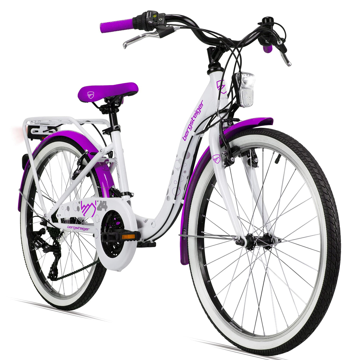 Bergsteiger Atlantis 20, 24 Zoll Kinderfahrrad, geeignet für 6,7, 8, 9, 10, 11 Jahre, StVZO, Shimano Schaltung, Mädchen-Fahrrad mit Dynamo-Licht