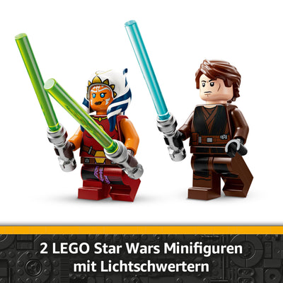 LEGO Star Wars 75401 Ahsokas Jedi Interceptor, Sternenjäger für Fans von The Clone Wars, Ahsoka Tano & Anakin Skywalker Minifiguren, mit Lichtschwertern und R7-A7, für Jungen und Mädchen ab 8 Jahren