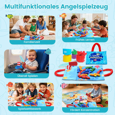 Baby Spielzeug ab 1 2 3 Jahr - Montessori Spielzeug ab 1-3 Jahre Angelspiel für Kinder 6 12 Monate Lernspiele Motorikspielzeug Montessori Spielzeug Fische Angeln Spiel - Kleine Geschenke Mädchen Junge