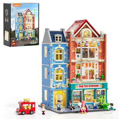 Lumibricks Stadtleben Spielzeugladen Beleuchtung Klemmbausteine Haus, 3086Pcs Modular Building, 2-in-1 Bauhaus & Puppenhaus, Geschenkidee für Jugendliche & Erwachsene Spielzeugfans, L9100