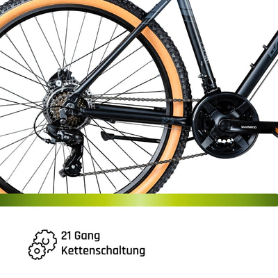 Galano Toxic 27,5 Zoll Fahrrad Hardtail MTB Damen und Herren 165-190 cm Mountain Bike MTB Rahmen Unisex Rad Alu-Mountainbike (schwarz, 46 cm)