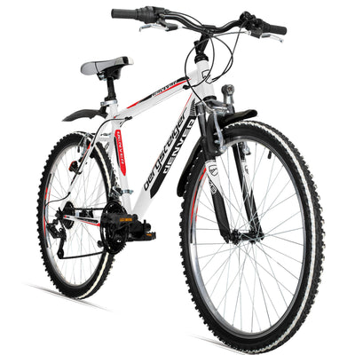 Bergsteiger Denver 26 Zoll Mountainbike, geeignet ab 155 cm, 18 Gang-Schaltung, Licht, Schutzblech, Gabel-Federung