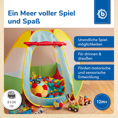 Bieco Bälle für Bällebad | 250 Stück, Größe ca. 6 cm | Bunte Kinder Bälle | Plastic Balls | Geeignet für Babys