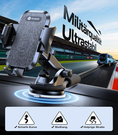 VICSEED 2025 Beste Militärische Handyhalterung Auto [20KG Starker Saugnapf &Metall-Lüftungsclip mit Doppelschloss]360°Drehbare KFZ Handy Halterung Auto Zubehör für iPhone 17 Pro Max Samsung S25 Ultra