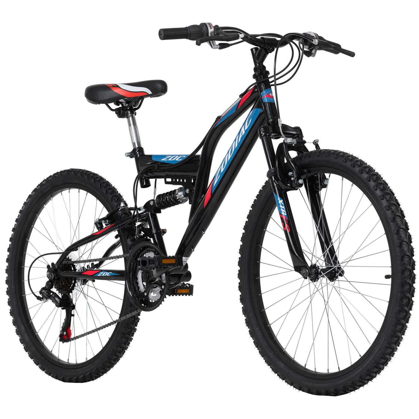 KS Cycling Kinder-Mountainbike Fully 24'' Zodiac schwarz-rot RH 38 cm