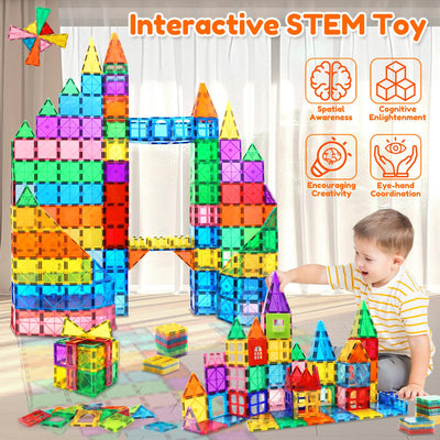100pcs Magnetische Bausteine Spielzeug ab 3 Jahre Kinder, Magnetbausteine für 4-8 kinder, Montessori STEM-Lernspielzeug Magneten Set Spielzeug Geschenk für Kinder ab 3 4 5 6 7 Jahre Junge Mädchen
