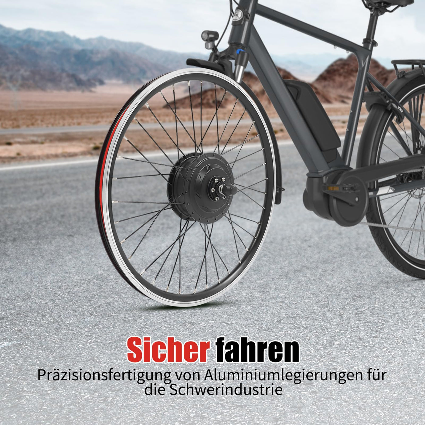 JINPRDAMZ 24 Zoll 500W 36V Ebike Umbausatz mit LCD Display, Frontmotor Fahrrad E-Bike Hub Umbausatz, E-Bike Vorderrad Umbausatz Kit Elektrofahrrad Umbausatz