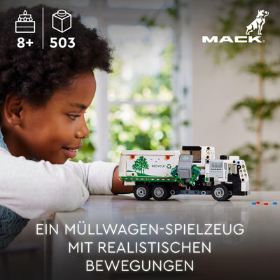 LEGO Technic Mack LR Electric Müllwagen, Müllauto-Modell für Recycling-Rollenspiele, Baubares LKW-Spielzeug für Kinder, Auto-Geschenk für Jungs und Mädchen ab 8 Jahren, die Fahrzeuge lieben 42167