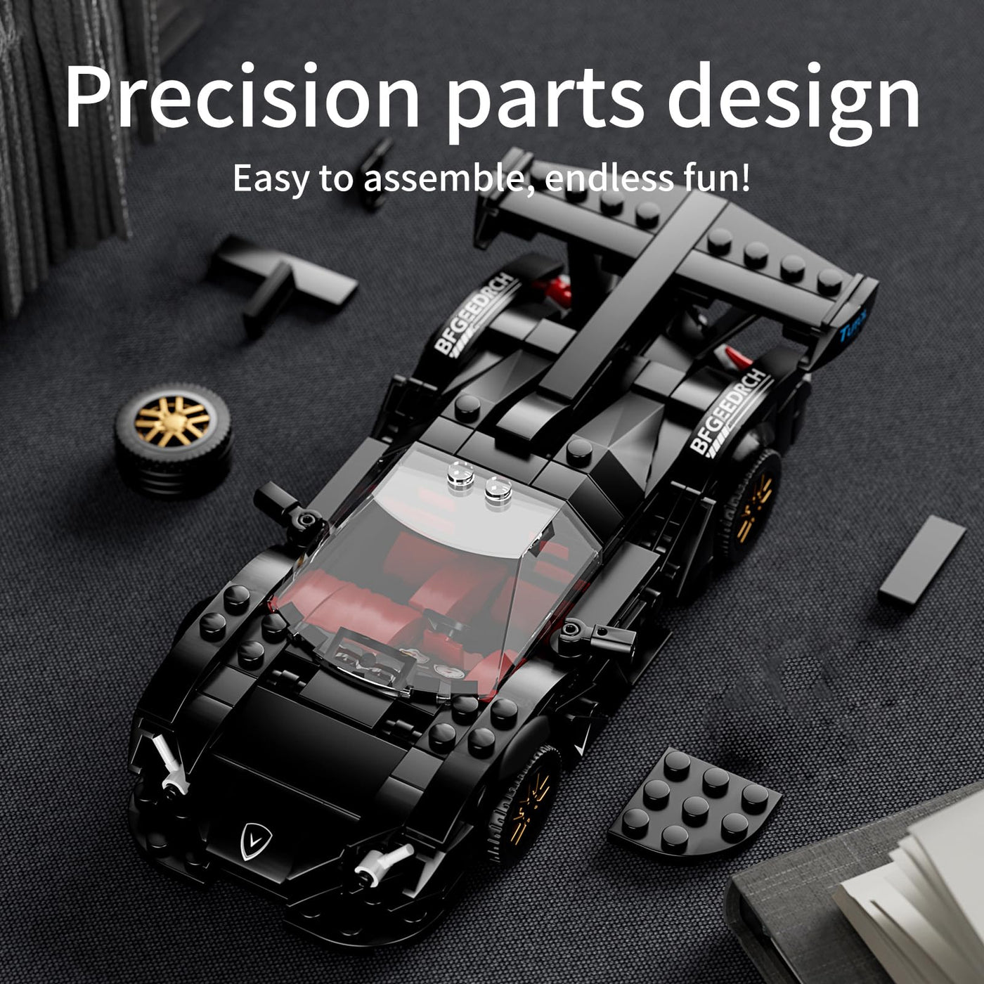 Mould King 27061 Technik Speed Champion Auto Bausteine Ei Sportwagen Klemmbausteine Rennwagen Bauspielzeug mit Acryl Vitrine Modellautos zum Sammeln (325 Teile)