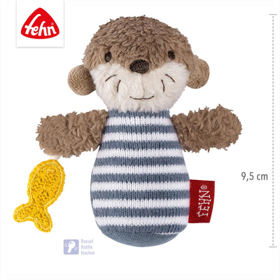 Mini-Rassel Otter – Mini-Greifling zum Rasseln, Fühlen, Spielen mit kuschelweichem Stoff-Tier – ein treuer Begleiter für Babys und Kleinkinder ab 0+ Monaten