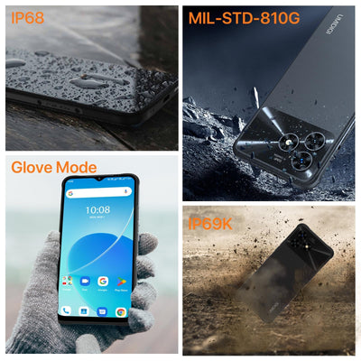 UMIDIGI G5 Mecha Smartphone Ohne Vertrag, 16GB RAM+128GB(Bis zu 1TB) Android 13 Handy Ohne Vertrag, 6,6" HD+Display 50MP, 6000mAh Outdoor Rugged Handys Dual SIM 4G/ Fingerabdruck/Face ID/OTG,Grau